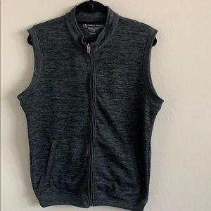 Dark gray full zip vest